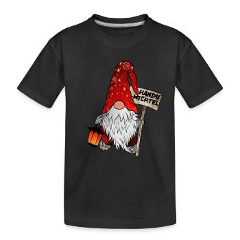 Gnome de téléphone portable - Le nain de Noël sur smartphone - T-shirt bio Premium Enfant - noir - Devant