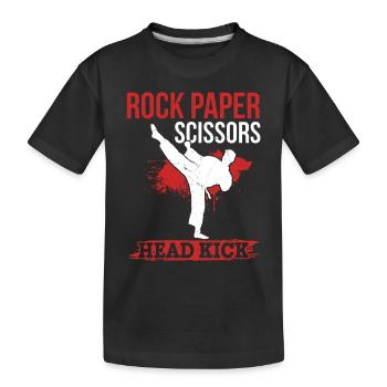 Roche Papier Ciseaux Coup de pied à la tête - Funny Muay Thai - T-shirt bio Premium Enfant - noir - Devant