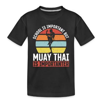 L’école est importante mais Muay Thai Kids Muay Thai F - T-shirt bio Premium Enfant - noir - Devant