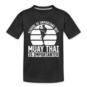L’école est importante, mais les enfants de Muay Thai - T-shirt bio Premium Enfant - noir - Devant