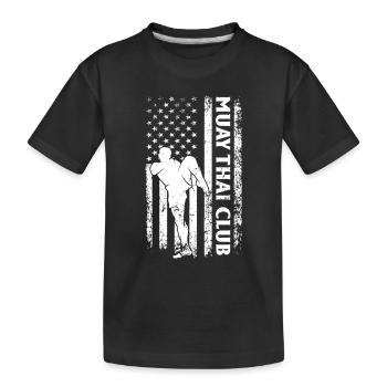 Muay Thai US Flag Muay Thai Club - Kids' Premium Organic T-Shirt - black - Front