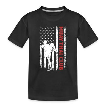 Muay Thai Club Muay Thai US Flag Muay Thai - Kids' Premium Organic T-Shirt - black - Front