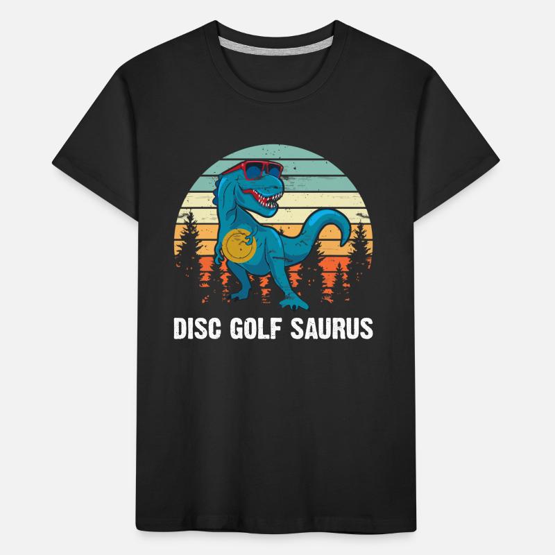 Disc Golfer Saurus - Dino Disc Golf Dinosaur Kids' Premium Organic T-Shirt