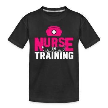 Nurse in training - Hospital Nurse Nursing Student - Kinder Premium Bio T-Shirt - Schwarz - Vorne