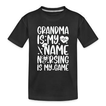 Mama is my name nursing is my game - Grandma Nurse - Kids' Premium Organic T-Shirt - black - Front