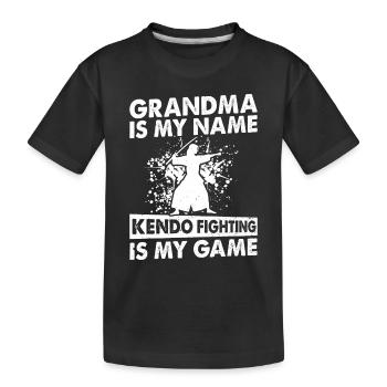 Grandma is my name Kendo fighting is my game - Ken - Kids' Premium Organic T-Shirt - black - Front