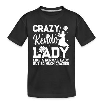 Folle de Kendo comme une dame normale mais tellement cr - T-shirt bio Premium Enfant - noir - Devant