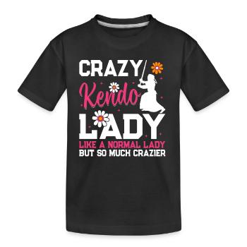 Folle de Kendo comme une dame normale mais tellement cr - T-shirt bio Premium Enfant - noir - Devant