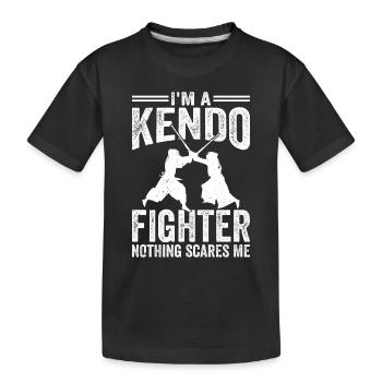 Je suis un combattant de Kendo, rien ne me fait peur - Kendo Wres - T-shirt bio Premium Enfant - noir - Devant