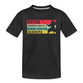 Never underestimate a Kendo Fighter grandpa Kendo - Kids' Premium Organic T-Shirt - black - Front