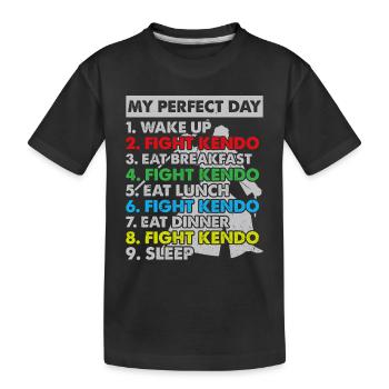 Kendo Wrestler Kendo Fighter - Kendo Day Plan - Kids' Premium Organic T-Shirt - black - Front