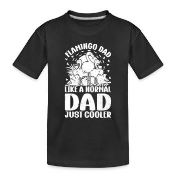 Papa flamant rose comme un papa normal, juste plus frais - Papa - T-shirt bio Premium Enfant - noir - Devant