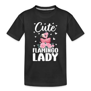 Mignonne Flamingo Lady - Flamingo Girl - T-shirt bio Premium Enfant - noir - Devant