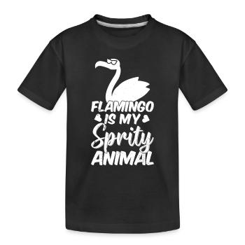 Flamingo is my spirit animal - Cute Flamingo - Kids' Premium Organic T-Shirt - black - Front