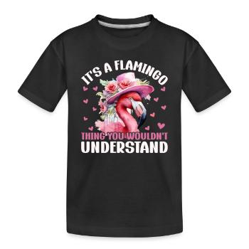 C’est un truc de flamant rose que vous ne comprendriez pas - - T-shirt bio Premium Enfant - noir - Devant