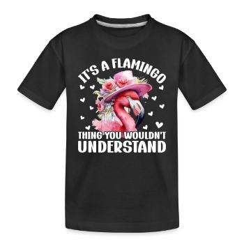 C’est un truc de flamant rose que vous ne comprendriez pas - - T-shirt bio Premium Enfant - noir - Devant