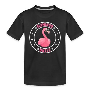 Flamant rose Oncle flamant rose Oncle flamant rose oiseau - T-shirt bio Premium Enfant - noir - Devant