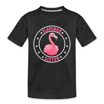 Flamingo Sister Flamingo Sister Flamingo Bird - Kids' Premium Organic T-Shirt - black - Front