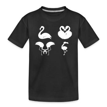 Cute Flamingo LOVE Flamingo Lover - Kids' Premium Organic T-Shirt - black - Front
