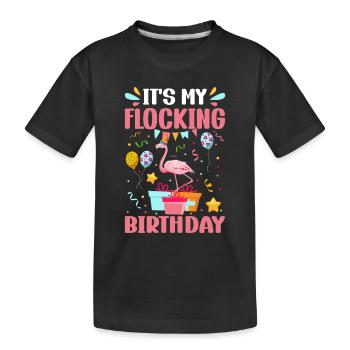 It's my flocking birthday Flamingo Party Flamingo - Kinder Premium Bio T-Shirt - Schwarz - Vorne