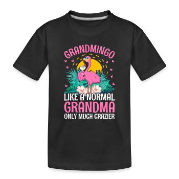 Flamingo Grandmingo Flamingo Grandma - Kinder Premium Bio T-Shirt - Schwarz - Vorne
