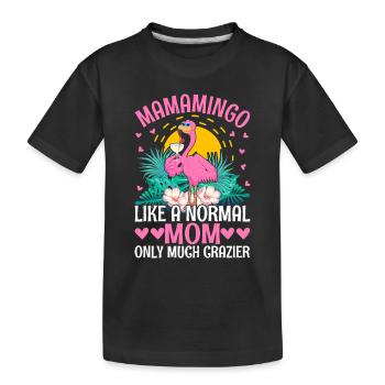 Flamingo Mama Flamingo Mom Flamingo - Kinder Premium Bio T-Shirt - Schwarz - Vorne