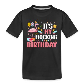 It's my flocking birthday Flamingo Party Flamingo - Kinder Premium Bio T-Shirt - Schwarz - Vorne
