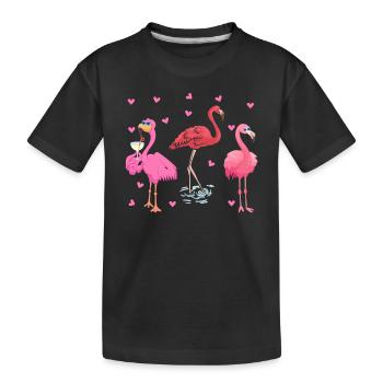 Flamants roses Flamingo Lover Mignon Flamingo - T-shirt bio Premium Enfant - noir - Devant
