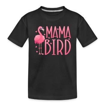 Flamingo Mama Bird Flamingo Mom Flamingo - Kinder Premium Bio T-Shirt - Schwarz - Vorne