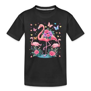 Flamants roses Flamingo Lover Mignon Flamingo - T-shirt bio Premium Enfant - noir - Devant