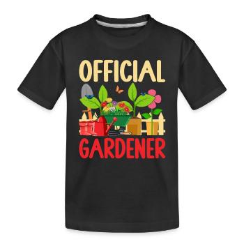 Hobby Gardener Landscaper Gardening - Official - Kids' Premium Organic T-Shirt - black - Front