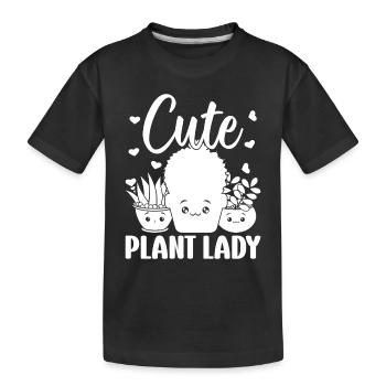 jardinier paysagiste jardinier filles - plante mignonne - T-shirt bio Premium Enfant - noir - Devant