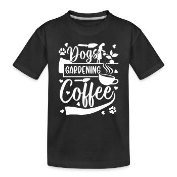 Chiens Jardinage Café - Jardinage Filles Hobby - T-shirt bio Premium Enfant - noir - Devant