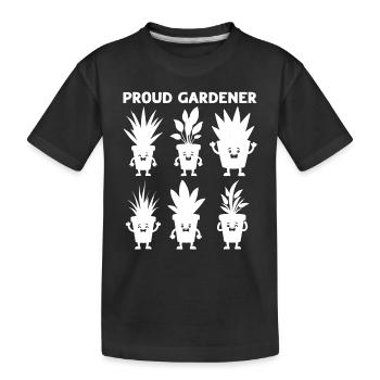 Proud Gardener - Funny Gardening Plant Lover - Kids' Premium Organic T-Shirt - black - Front