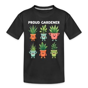 Plant Lover Funny Gardening - Proud Gardener - Kids' Premium Organic T-Shirt - black - Front