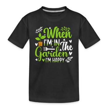 When I'm in the garden I'm happy - Gardener - Kinder Premium Bio T-Shirt - Schwarz - Vorne
