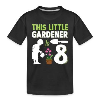 Hobby Gardener Kids Gardening 8th Birthday - Kinder Premium Bio T-Shirt - Schwarz - Vorne