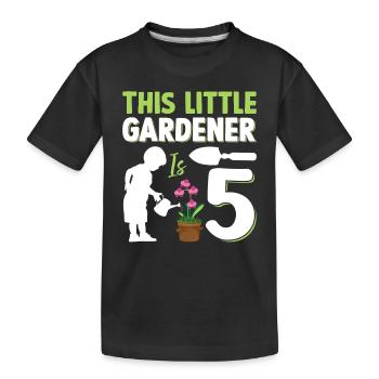 Hobby Gardener Kids Gardening 5th Birthday - Kinder Premium Bio T-Shirt - Schwarz - Vorne
