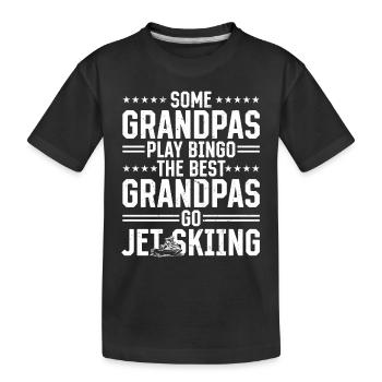 Certains grands-pères jouent au bingo, les meilleurs grands-pères vont jet - T-shirt bio Premium Enfant - noir - Devant
