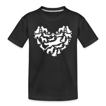 Border Collie Pattes Border Collie Coeur - T-shirt bio Premium Enfant - noir - Devant
