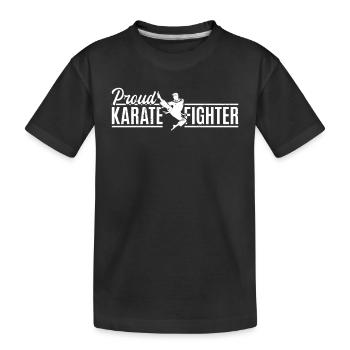 Proud Karate Fighter - Karate Martial Arts - Kinder Premium Bio T-Shirt - Schwarz - Vorne
