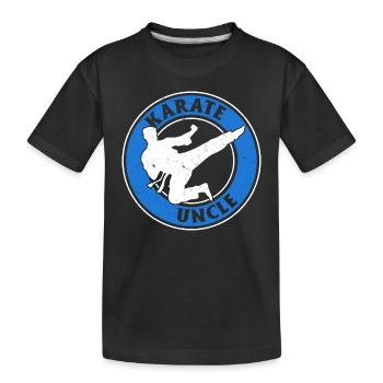 Karate Uncle Karate Fighting Uncle Karate Fighter - Kinder Premium Bio T-Shirt - Schwarz - Vorne