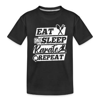 Eat Sleep Karate Repeat - Karate Martial Arts - Kids' Premium Organic T-Shirt - black - Front