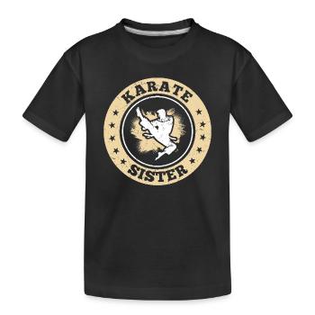Fighting Karate Sister Karate Fighter - Kids' Premium Organic T-Shirt - black - Front