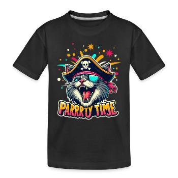 Carnaval Chat Pirate Costume Fête Temps Cologne Alaaf - T-shirt bio Premium Enfant - noir - Devant