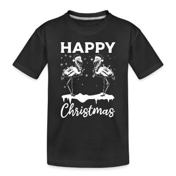 Happy Christmas - Flamingo Lover Pink Flamingo - Kids' Premium Organic T-Shirt - black - Front