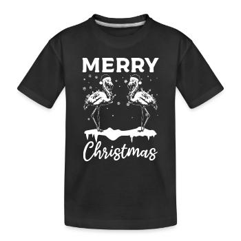 Merry Christmas - Flamingo Lover Pink Flamingo - Kids' Premium Organic T-Shirt - black - Front