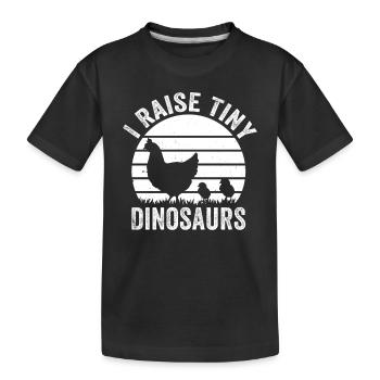 Funny Farmer Dino Farmer - I Raise Tiny Dinosaurs - Kinder Premium Bio T-Shirt - Schwarz - Vorne