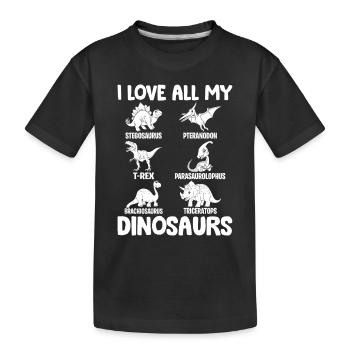 J’adore tous mes dinosaures - Dinosaur Lover Dino - T-shirt bio Premium Enfant - noir - Devant