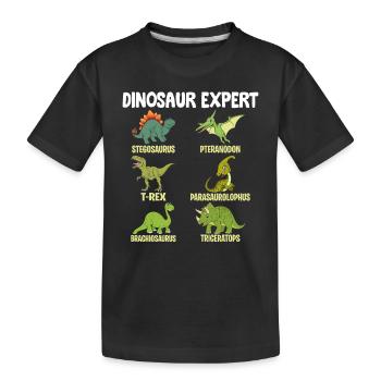 Funny Dinosaur - Dinosaur expert Brachiosaurus - Kids' Premium Organic T-Shirt - black - Front
